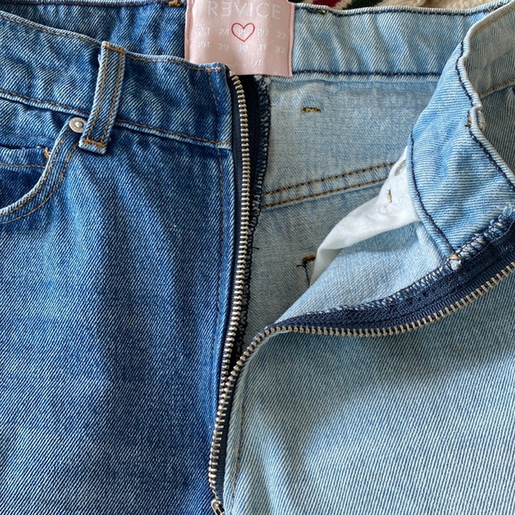 Revice Yin Yang Two Tone Crop Zipper Denim New Without Tag - Picture 9 of 13